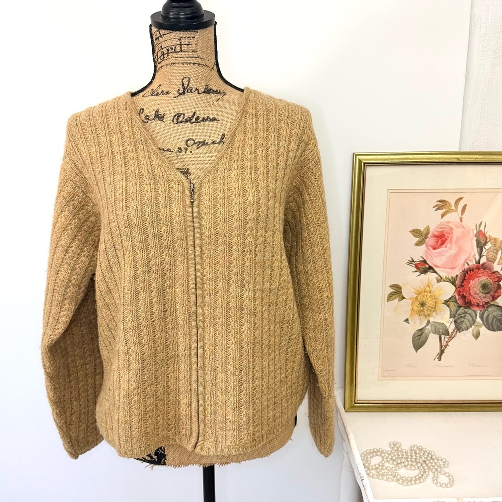 Vintage L.L. Bean Wool Knit Zip Front Cardigan Sz M - Picture 13 of 13